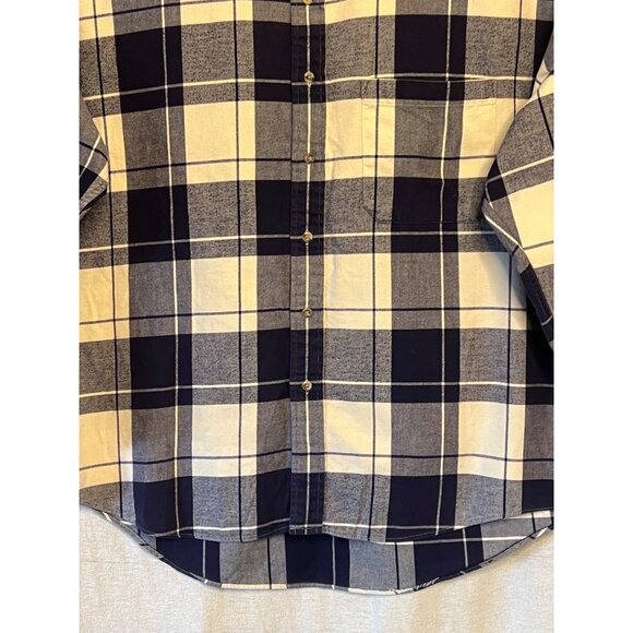 Vintage Field Gear Plaid Button-Up Shirt Navy & Cream Long Sleeve 100% Cotton XL - Picture 16 of 16
